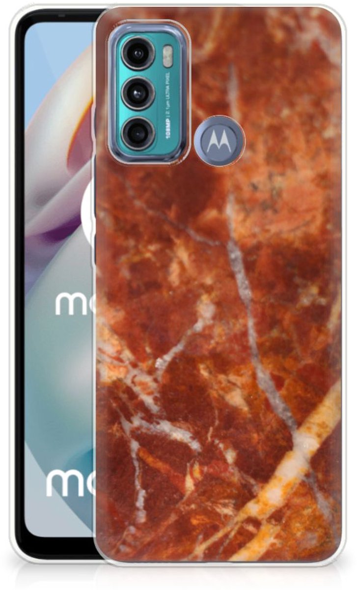 Motorola Moto G60 TPU Siliconen Hoesje Marmer Bruin