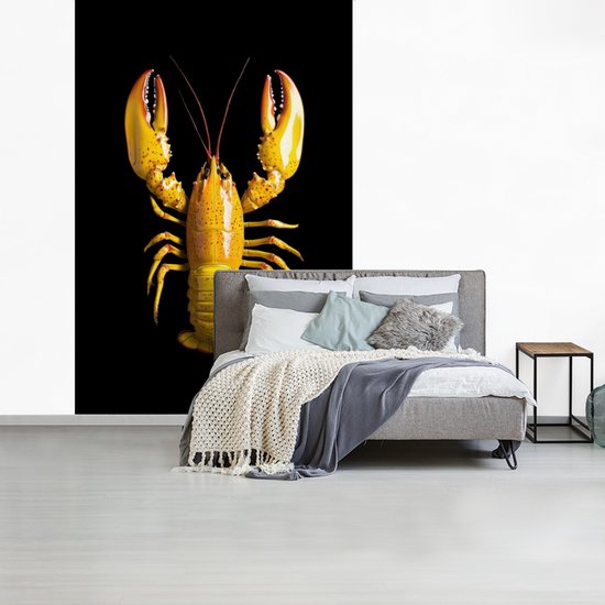 Behang - Fotobehang Kreeft - Geel - Stippen - Effen - Breedte 195 cm x hoogte 300 cm