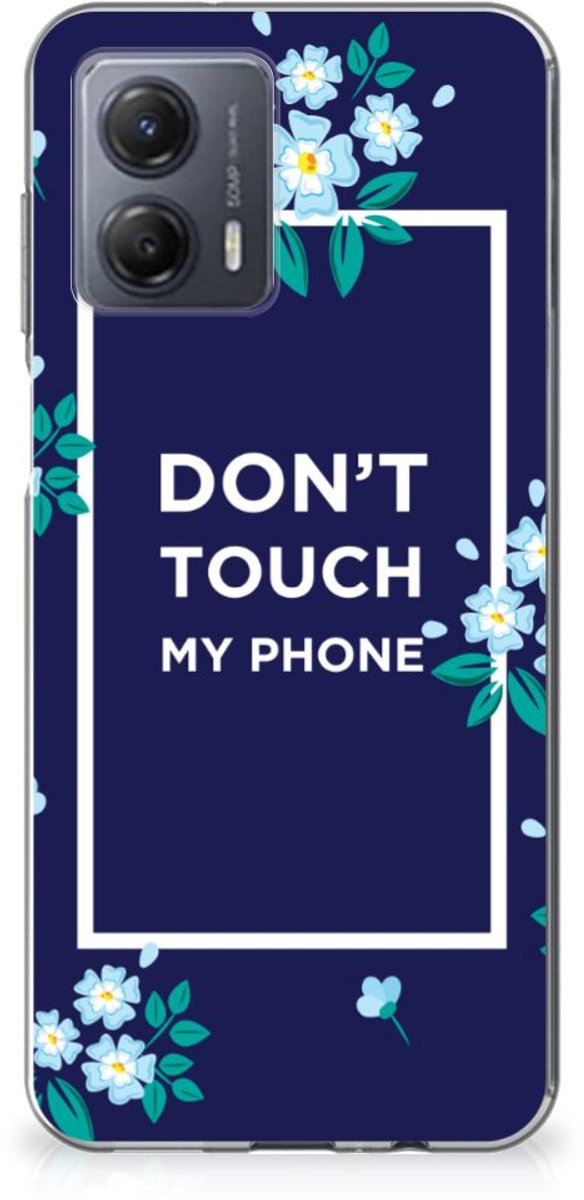 Motorola Moto G53 Silicone-hoesje Flowers Blue DTMP