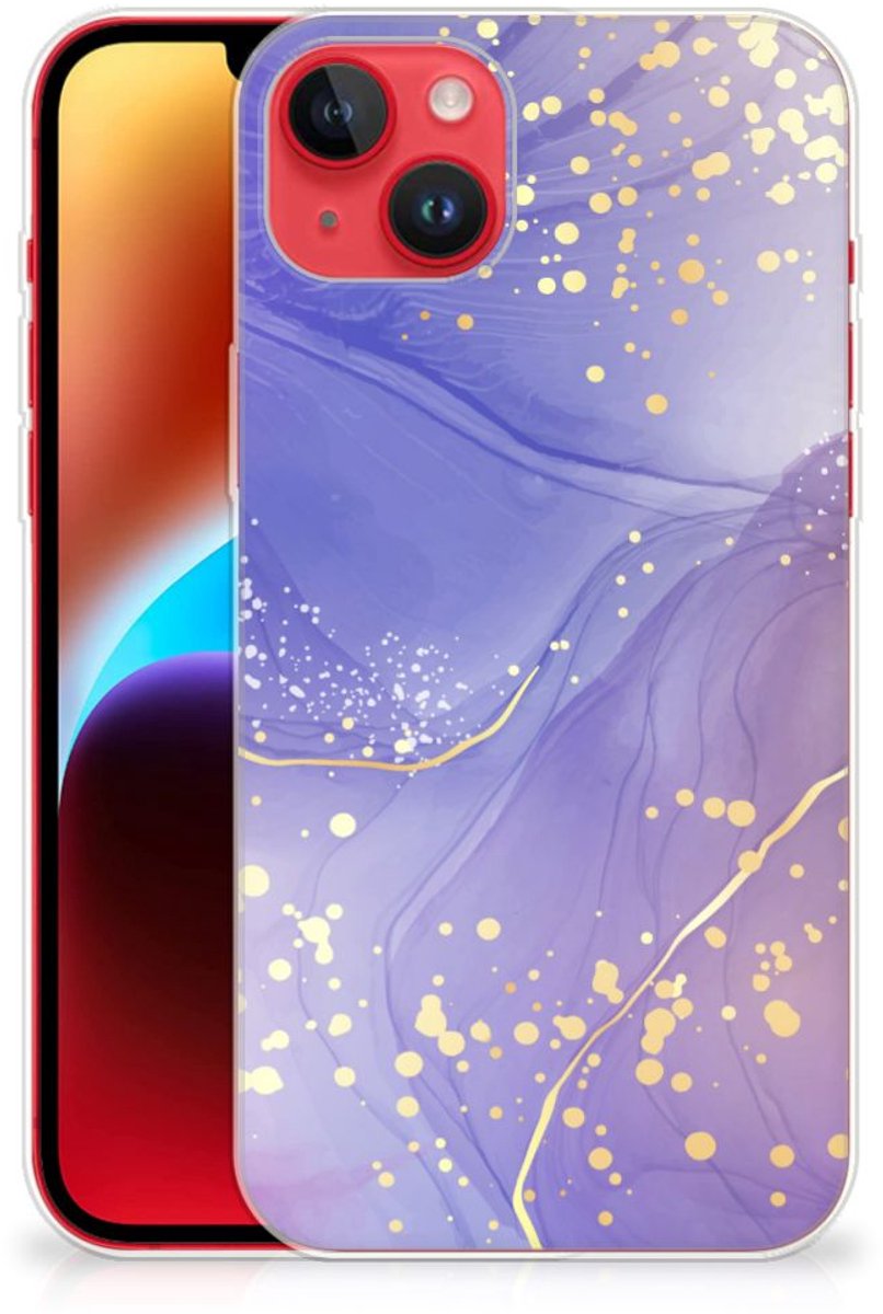 Hoesje maken voor iPhone 14 Plus Watercolor Paars