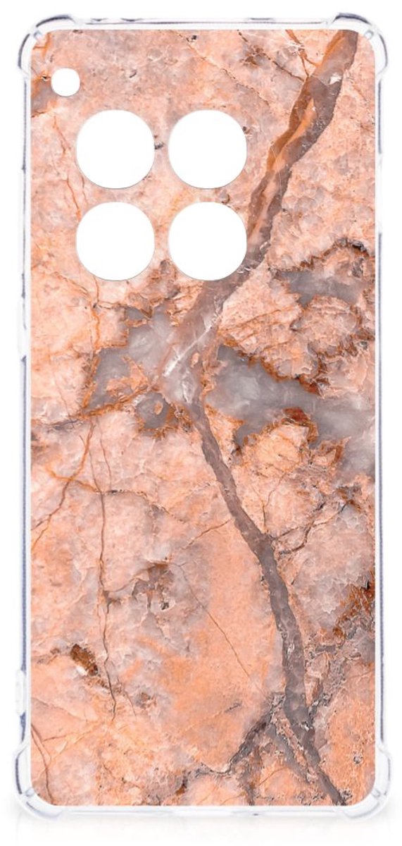 OnePlus 12 Anti-Shock Hoesje Marmer Oranje