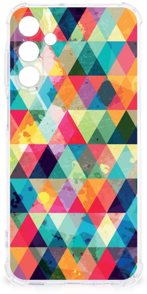 Samsung Galaxy A15 Doorzichtige Silicone Hoesje Geruit