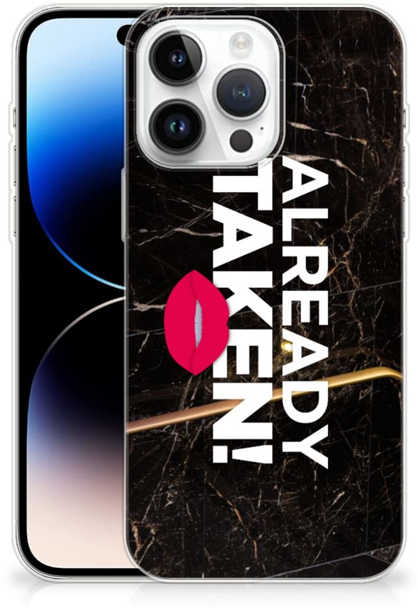 iPhone 14 Pro Max Siliconen hoesje met naam Already Taken Black
