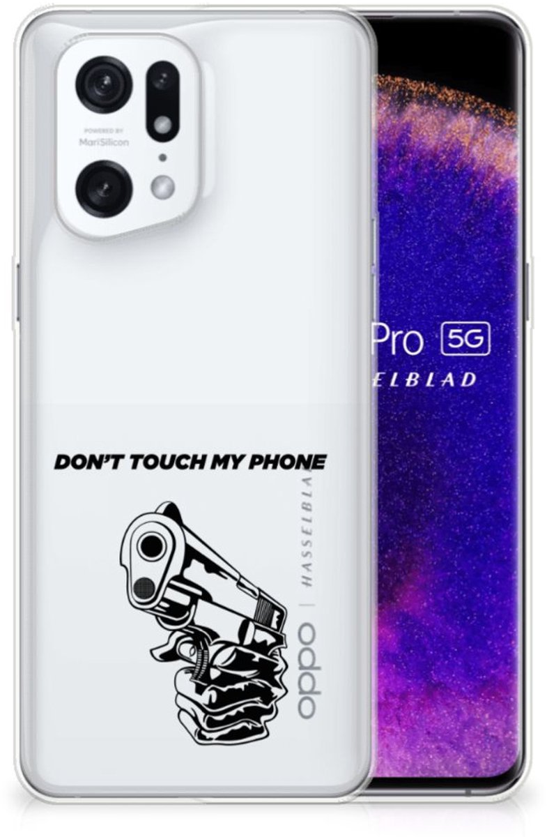 OPPO Find X5 Pro Silicone-hoesje Gun Don't Touch My Phone