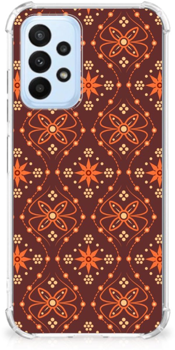 Samsung Galaxy A23 Doorzichtige Silicone Hoesje Batik Brown