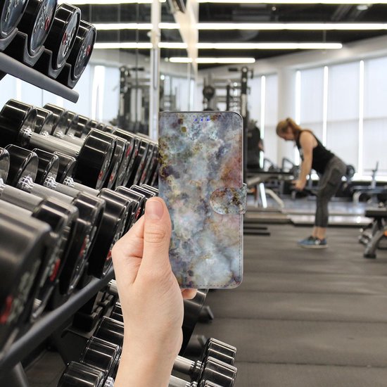 Étui pour téléphone portable OPPO Reno5 Z | Couverture de livre A94 5G Grijs marbré