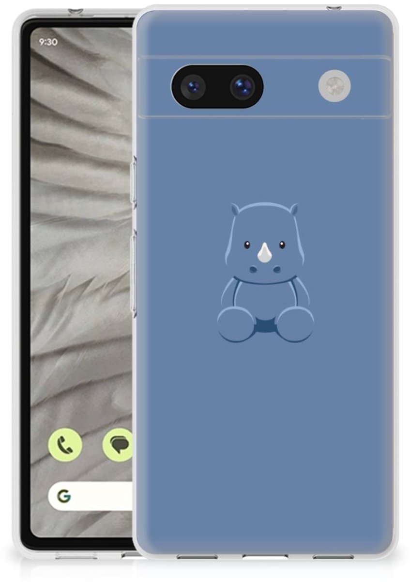 Google Pixel 7A Telefoonhoesje met Naam Baby Rhino
