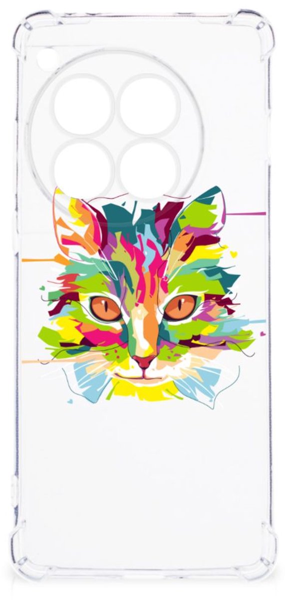 OnePlus 12 Stevig Bumper Hoesje Cat Color
