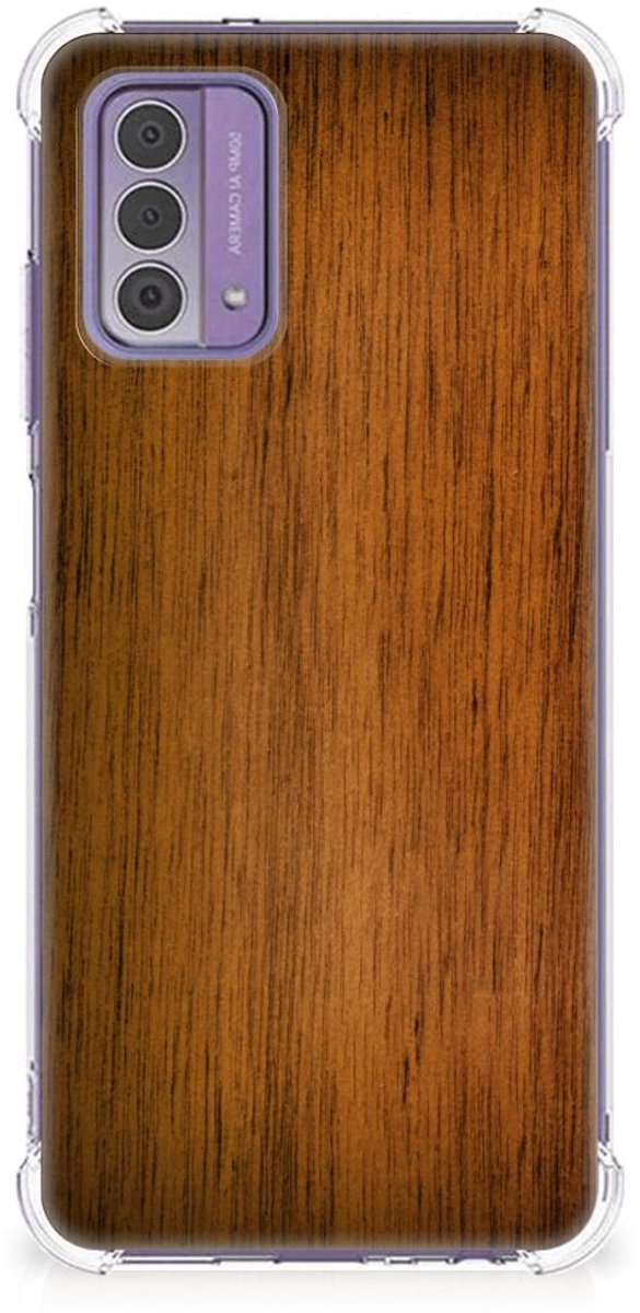 Nokia G42 Stevig Telefoonhoesje Donker Hout