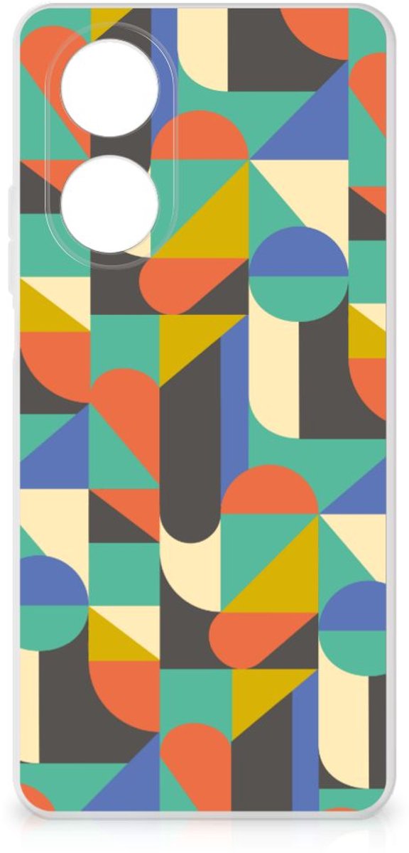 Back Cover voor OPPO A58 4G TPU bumper Funky Retro
