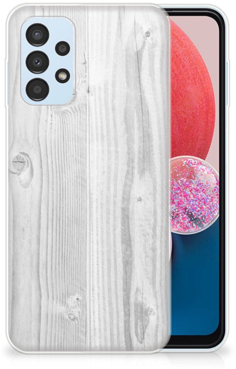 Samsung Galaxy A13 4G Bumper Hoesje White Wood