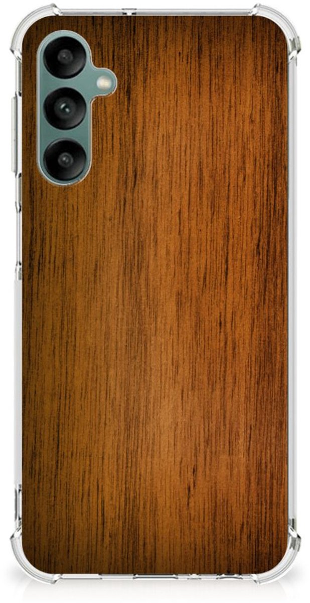 Samsung Galaxy A24 Stevig Telefoonhoesje Donker Hout