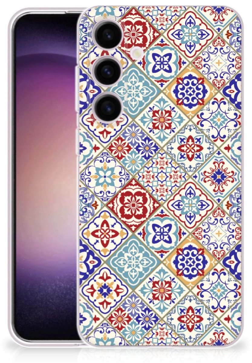 Samsung Galaxy S24 TPU Siliconen Hoesje Tiles Color