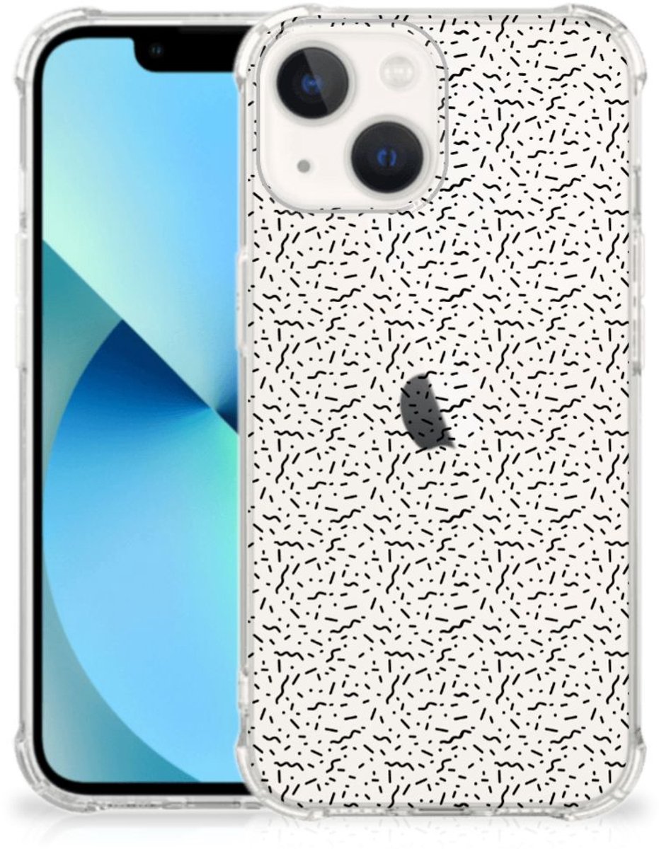 iPhone 13 mini Doorzichtige Silicone Hoesje Stripes Dots