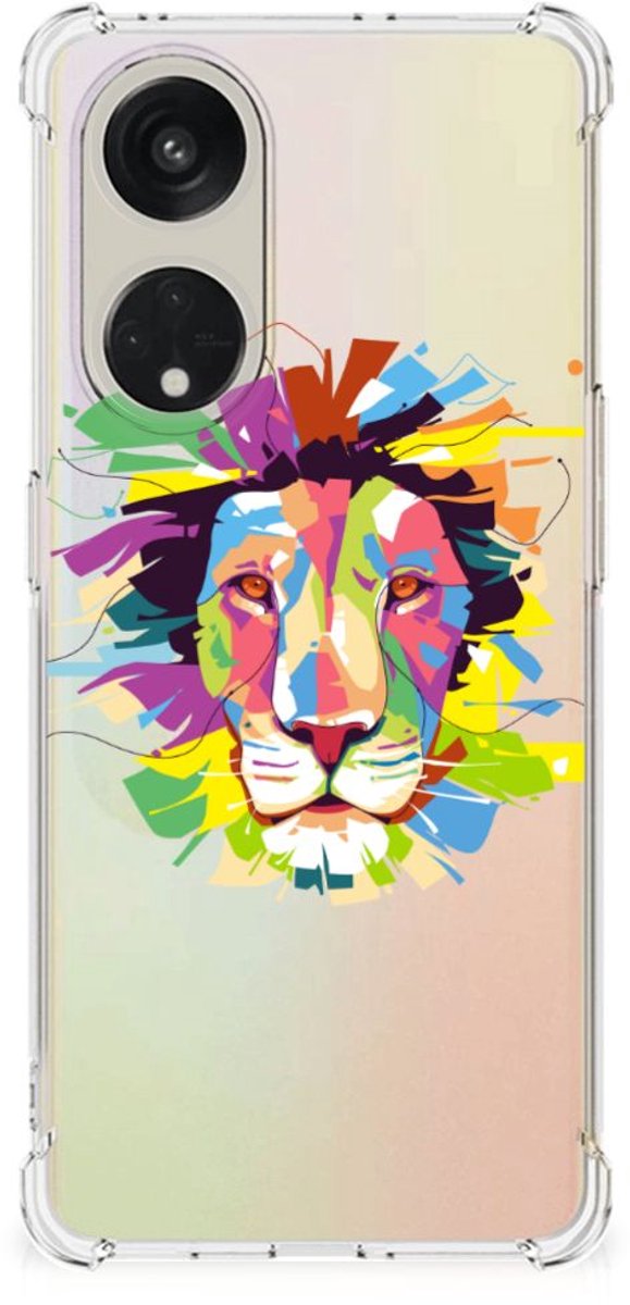 Back Cover voor OPPO A98 Stevig Bumper Hoesje Lion Color