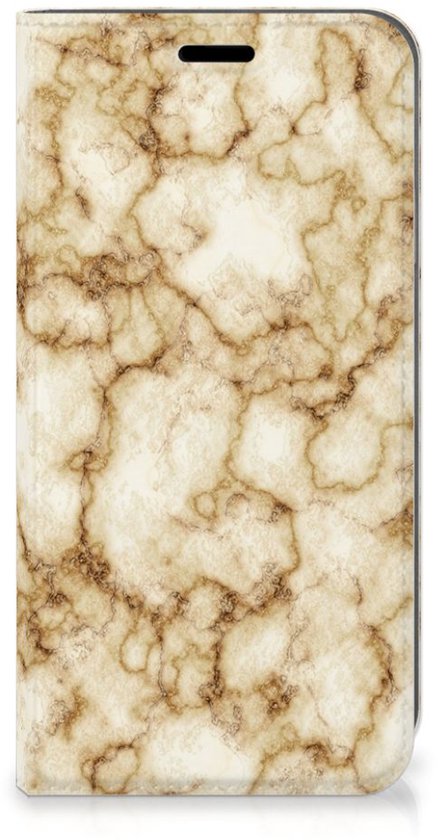 Couverture de livre iPhone XR avec fermeture magnétique Marble Goud