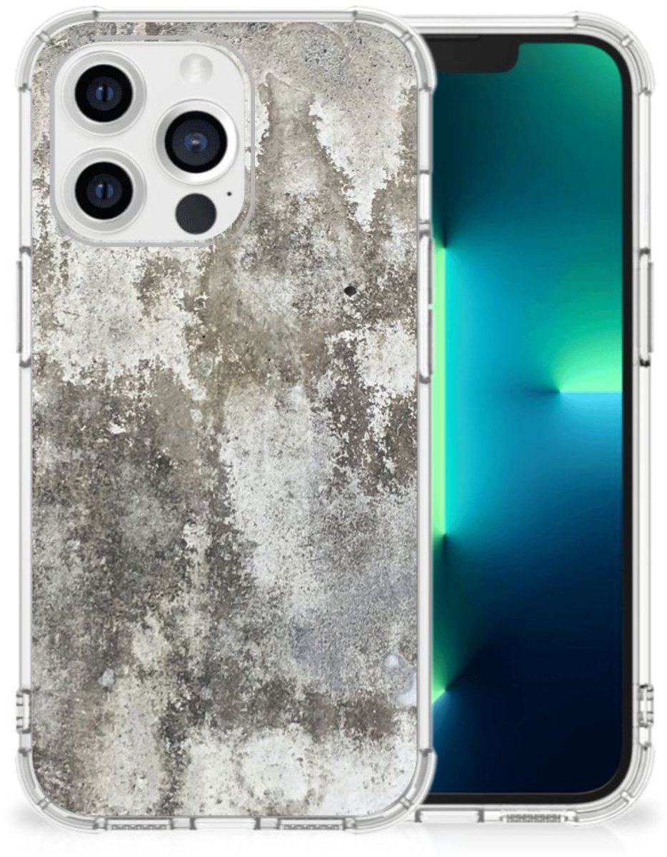 Apple iPhone 13 Pro Anti-Shock Hoesje Beton Print