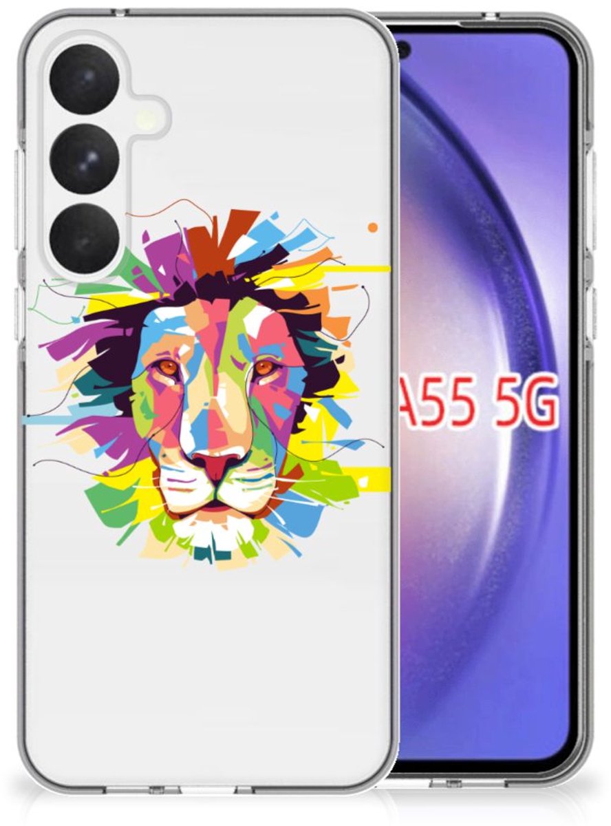 Samsung Galaxy A55 Telefoonhoesje met Naam Lion Color