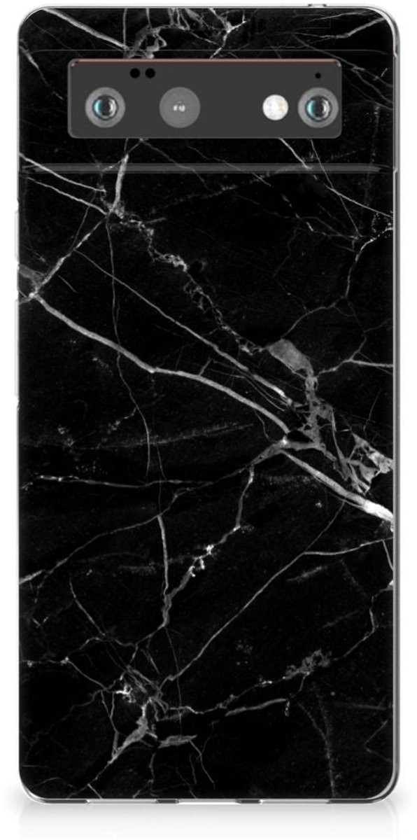 Google Pixel 6 TPU Siliconen Hoesje Marmer Zwart - Origineel Cadeau Vader