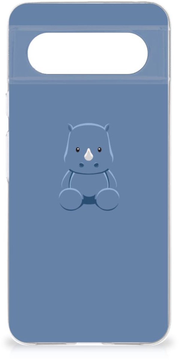 Back Cover voor Google Pixel 8 Telefoonhoesje met Naam Baby Rhino