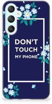 Housse en Cuir Etui de Protection pour Samsung Galaxy S23 FE Coque Téléphone Fleurs Bleues Dtmp