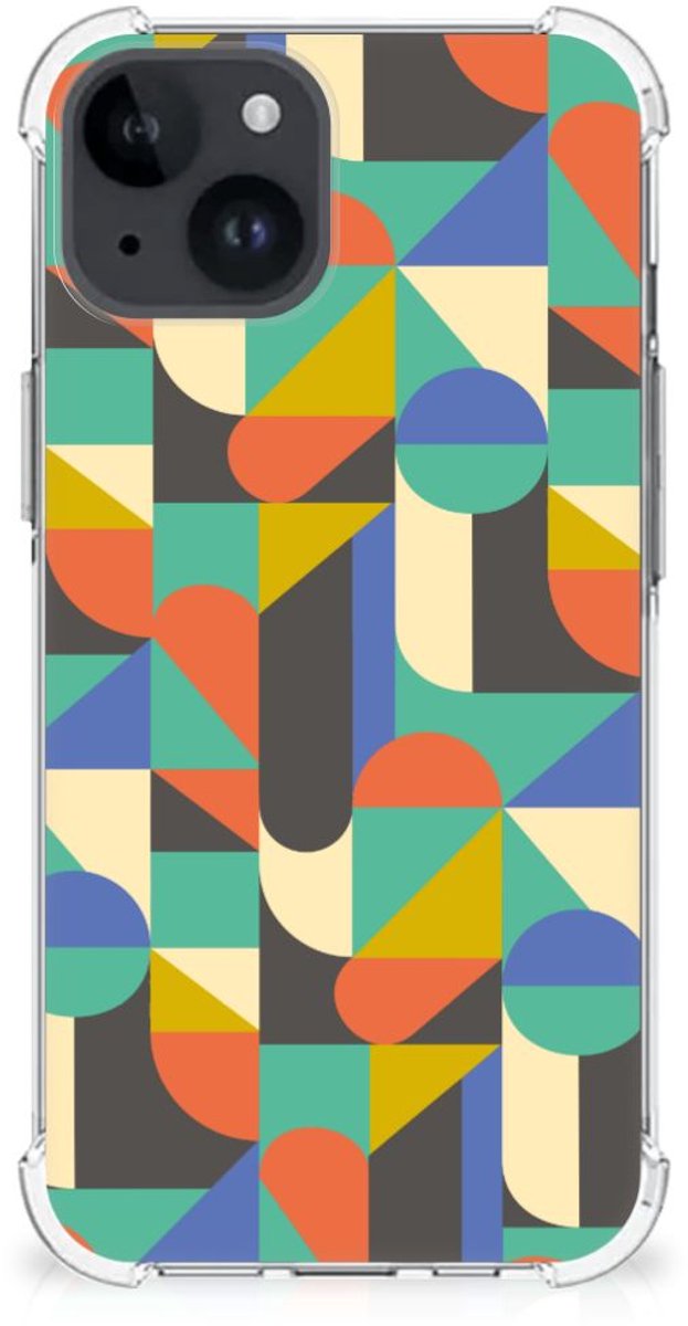 iPhone 15 Doorzichtige Silicone Hoesje Funky Retro