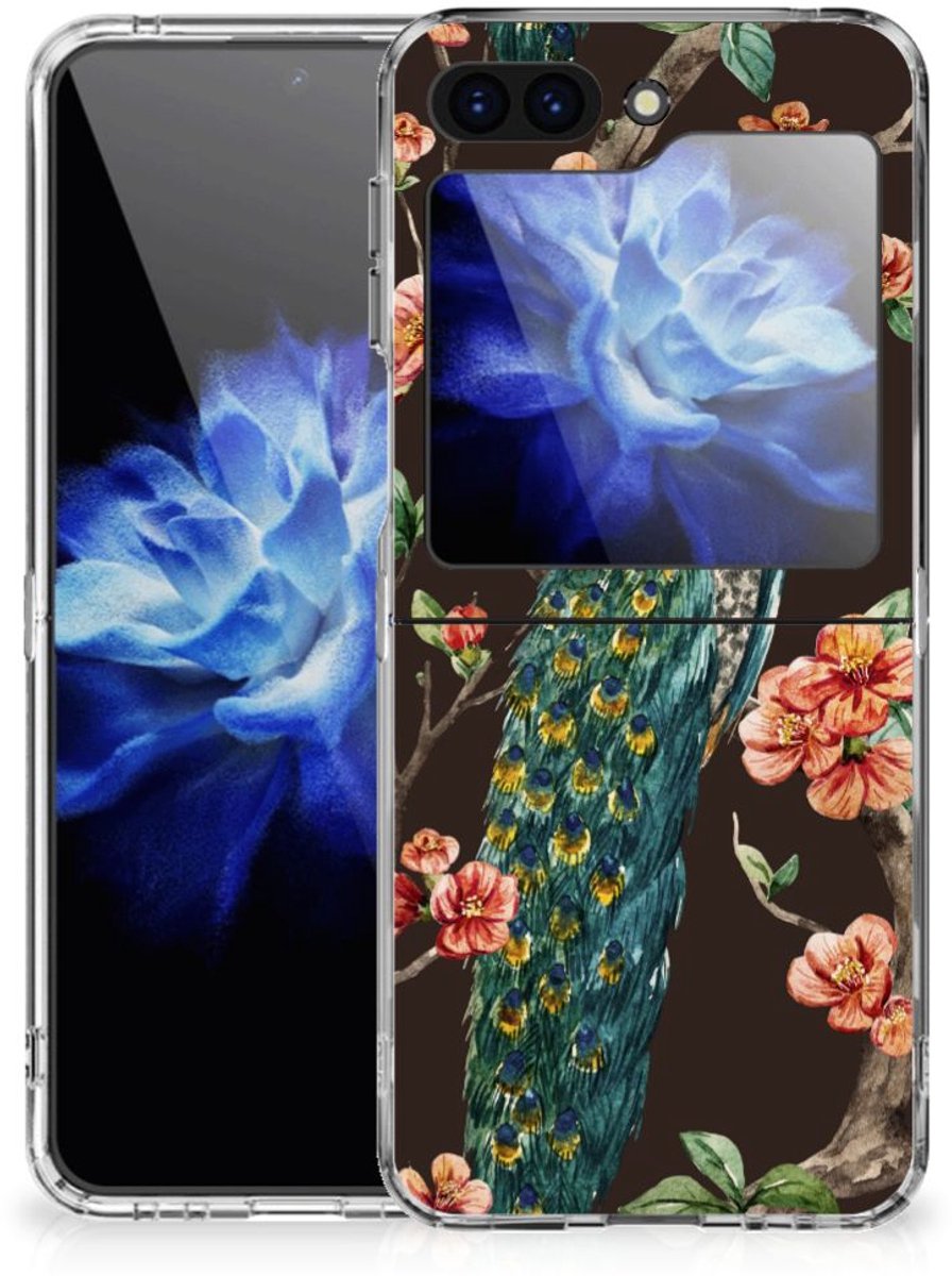 Samsung Galaxy Z Flip 5 TPU Hoesje Pauw met Bloemen