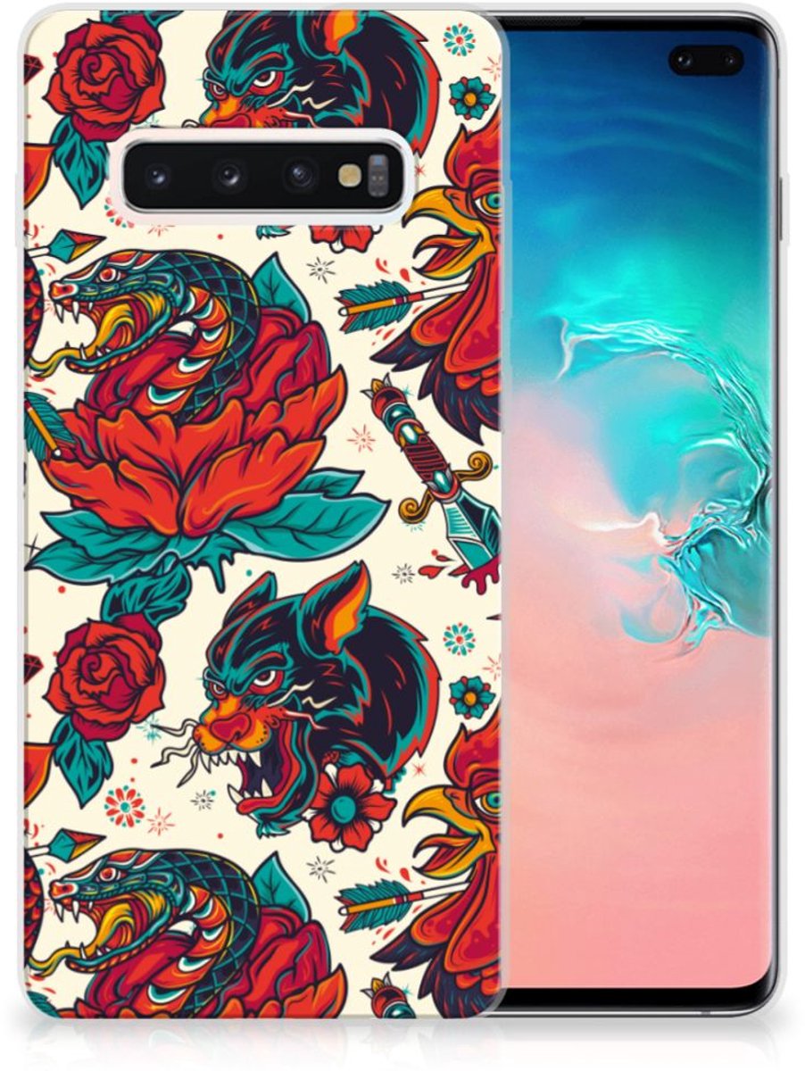 Siliconen Hoesje met foto voor Samsung Galaxy S10 Plus Old Skool