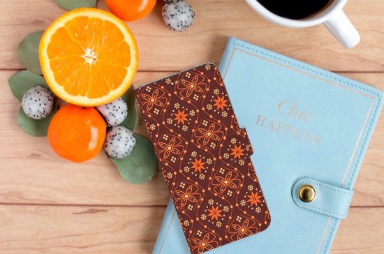 Etui pour téléphone OPPO A15 Etui portefeuille Batik Marron