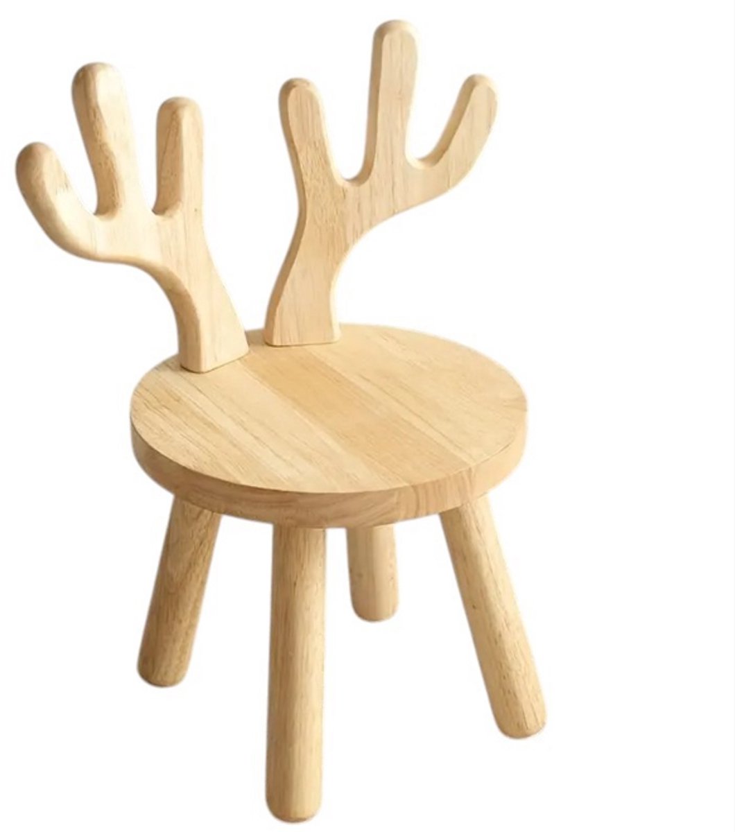Dutchers® Peuterstoel - Kinderstoeltje voor Peuter - Kinderkamer Accessoires - Kinderkrukje - Massief Hout - Krukje - Stijlvol & Speels - Eikenhout - Stoeltje voor Kinderen - Houten Stoeltje - Kinderkamer Decoratie - Babykamer Accessoires