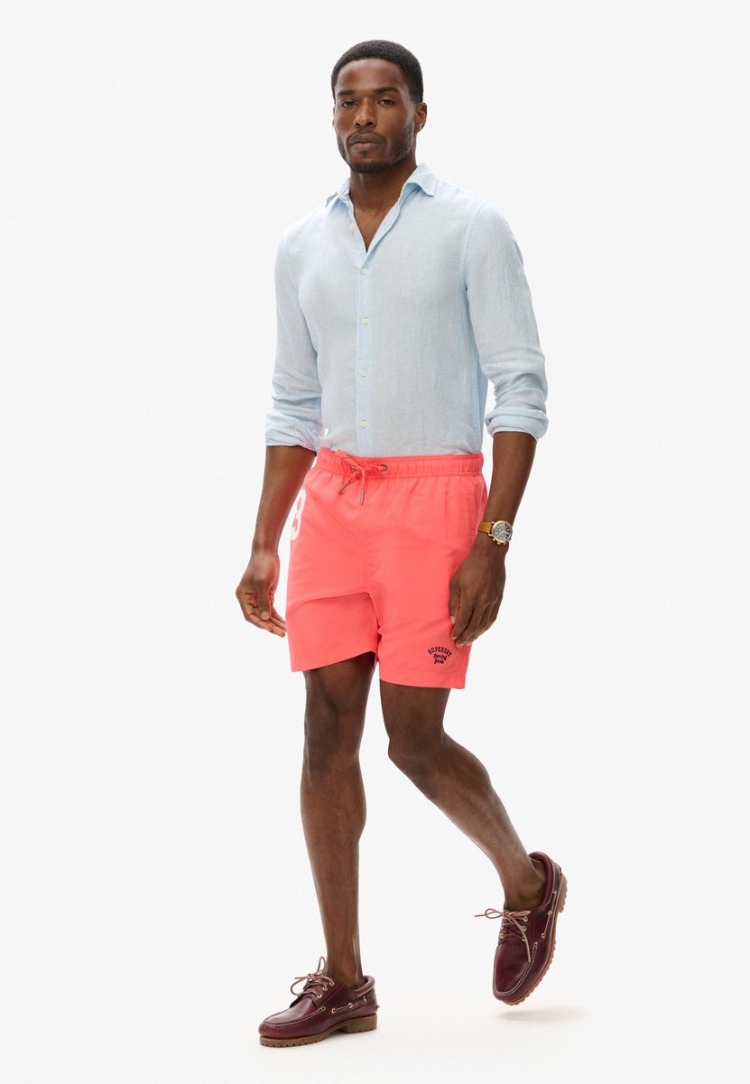 Superdry Gerecyclede polo zwemshort 43 cm Heren Zwembroeken Koraal