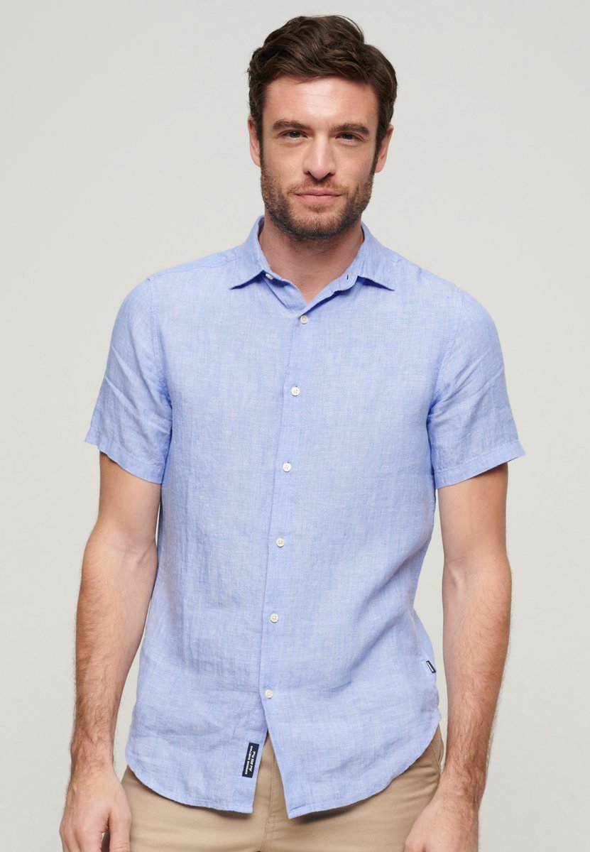 Superdry Studios casual linnen overhemd Heren Shirts Blauw
