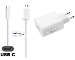 OneOne 22W snellader + 2,0m sterke USB C kabel. Quick Charge lader. Oplader adapter past op Samsung Galaxy F42, M10s, M11, M15, M16, Z, Tab A9, Tab S3, Tab S4, Tab S5e, Tab S6, Tab S7, Tab S8 (Lite, FE, Plus, Ultra)