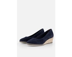 Tamaris Pumps met sleehak blauw Leer - Dames - Maat 41
