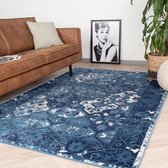 Vintage vloerkleed - Deep Tile Blauw 80x150cm