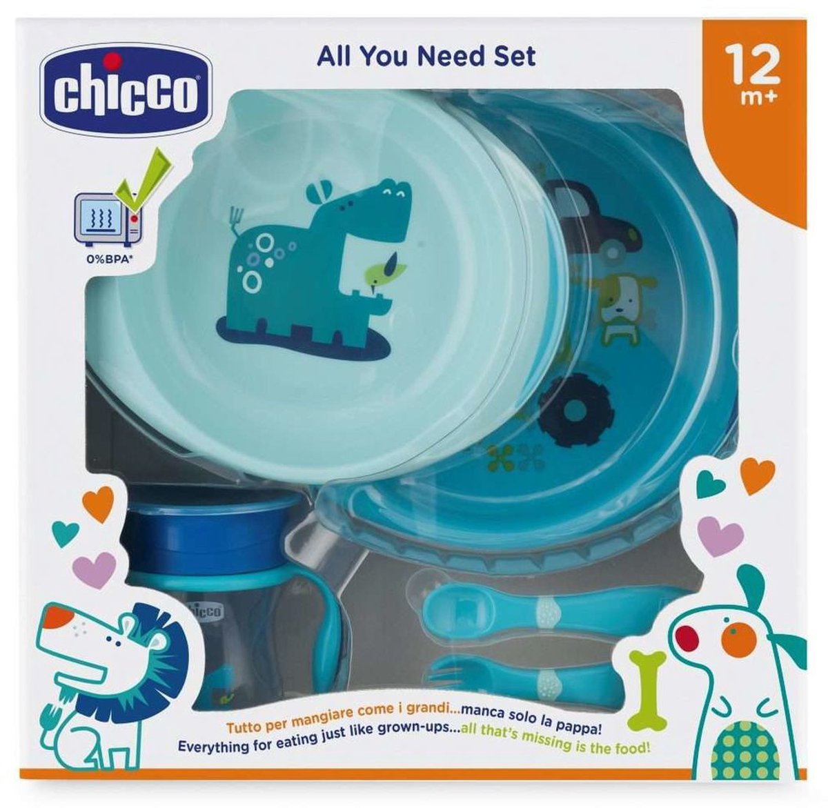 Goedkoopste Chicco Maaltijdset Junior 33 X 34 Cm Blauw 3-delig