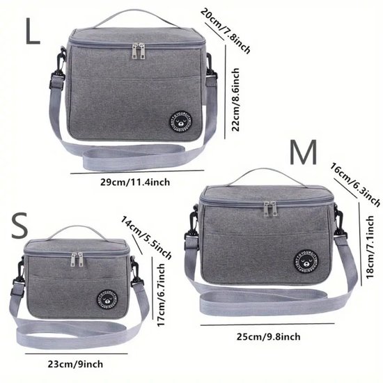 Sac isotherme Nivard - Glacière - Éléments de refroidissement - Glacière - Voiture - Sac à lunch - Plage - Grijs L