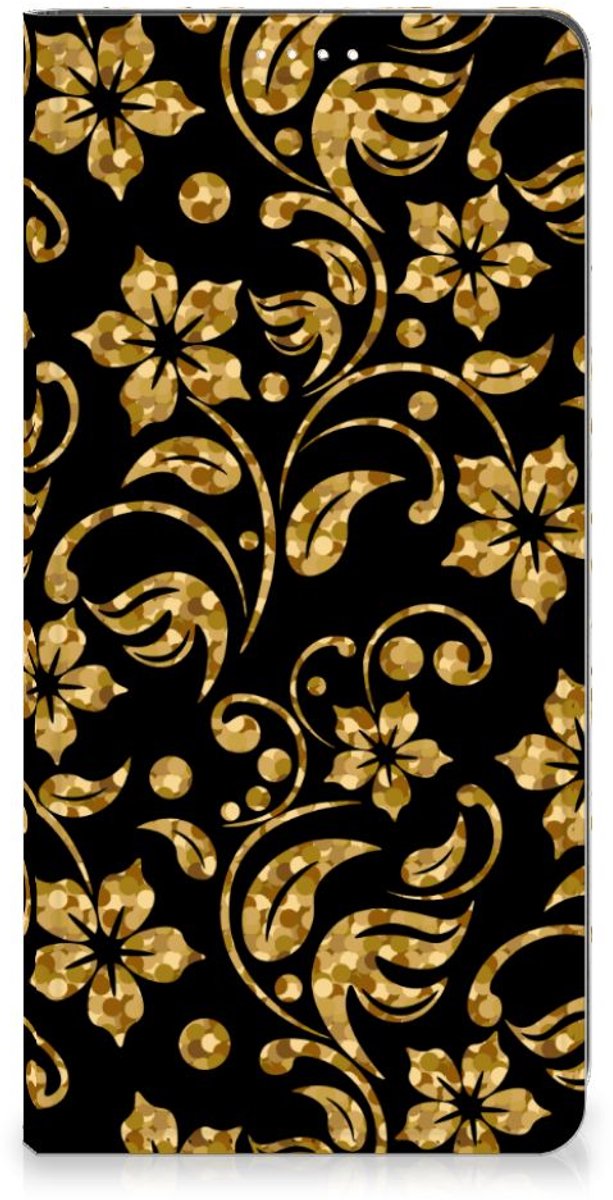 Motorola Moto G73 Smart Cover Gouden Bloemen