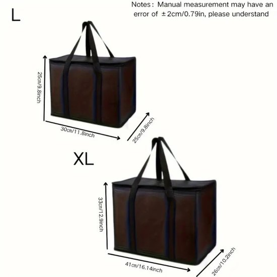 Sac isotherme Nivard - Glacière - Éléments de refroidissement - Glacière - Voiture - Sac à lunch - Plage - Zwart XL