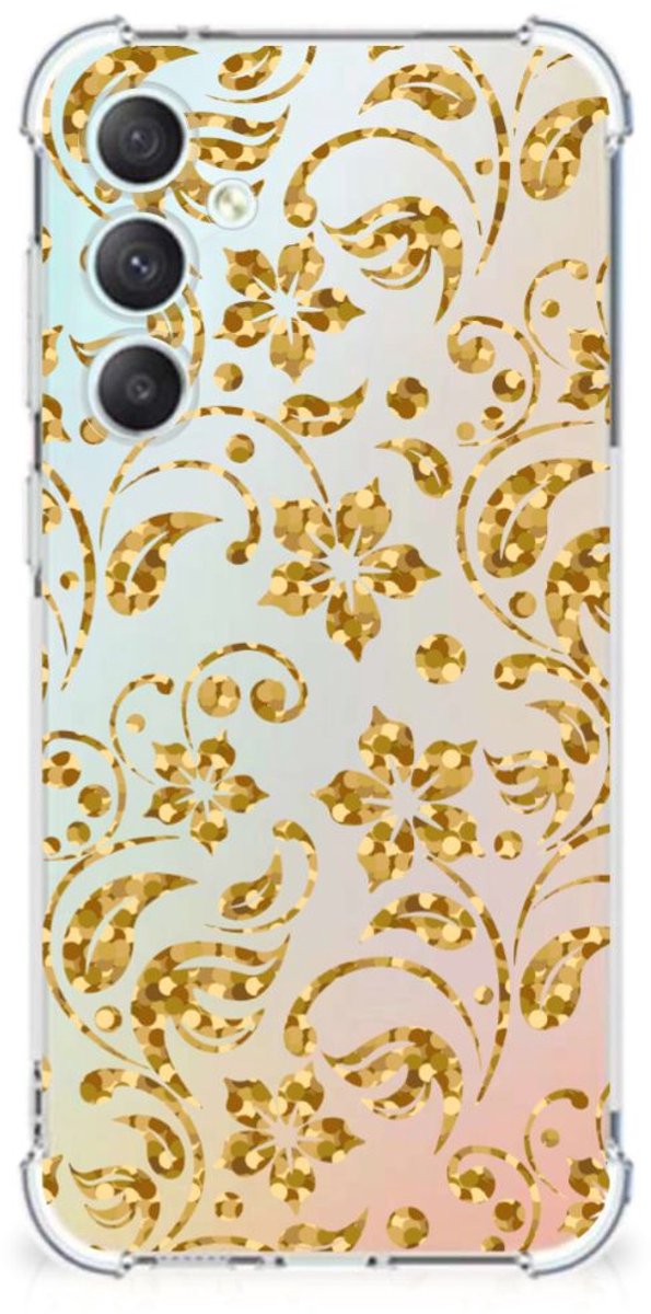 Samsung Galaxy S23 FE Case Gouden Bloemen