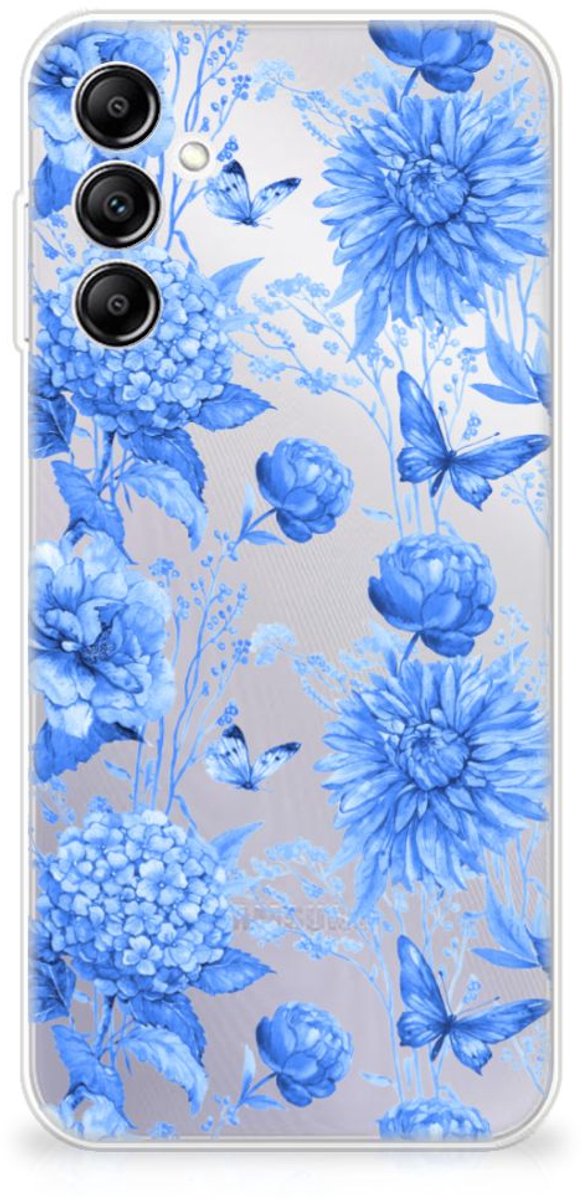 TPU Case voor Samsung Galaxy A14 5G Flowers Blue