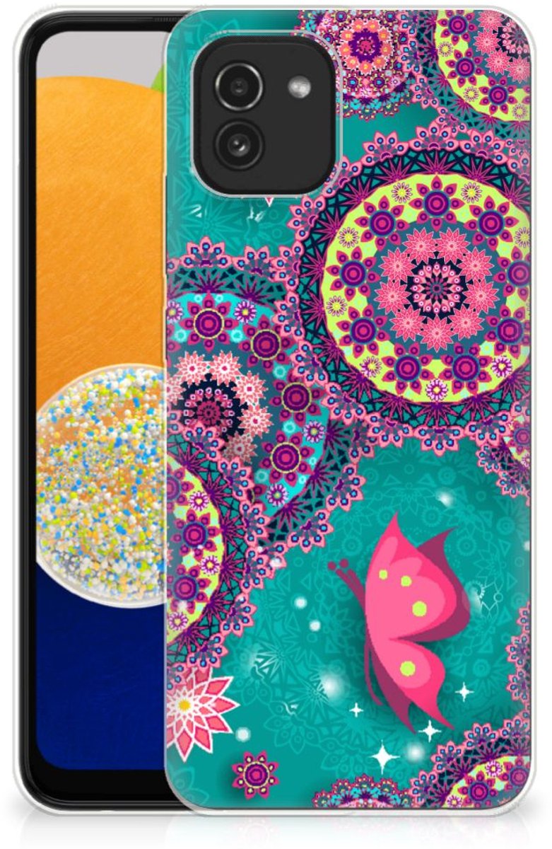 Samsung Galaxy A03 Hoesje maken Cirkels en Vlinders