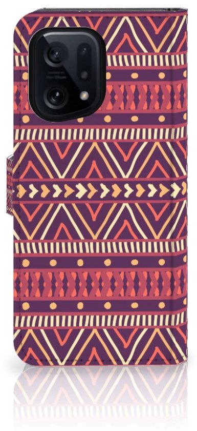 Étui pour téléphone portable OPPO Find X5 Bookcase Aztec Violet