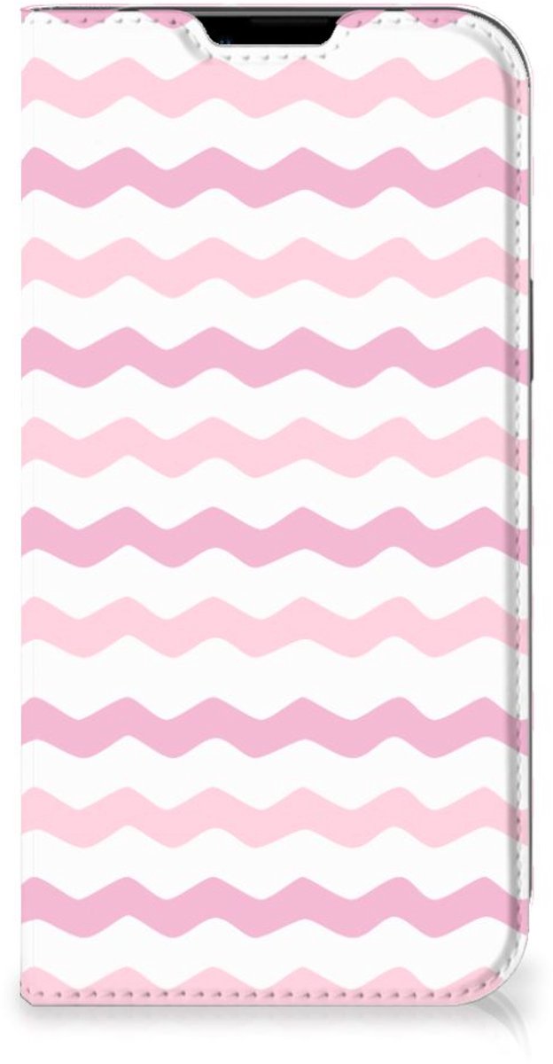 Apple iPhone 14 Plus Hoesje met Magneet Waves Roze