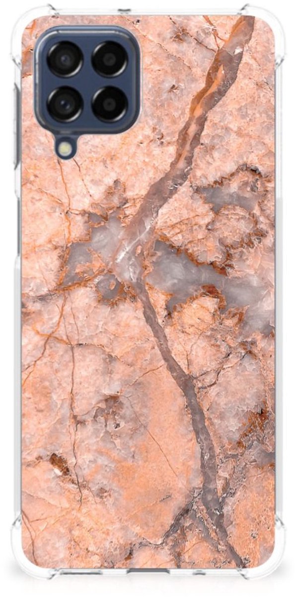Samsung Galaxy M53 Anti-Shock Hoesje Marmer Oranje