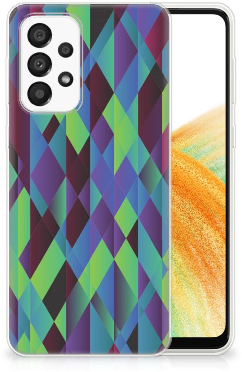 Samsung Galaxy A33 5G TPU Hoesje Abstract Green Blue