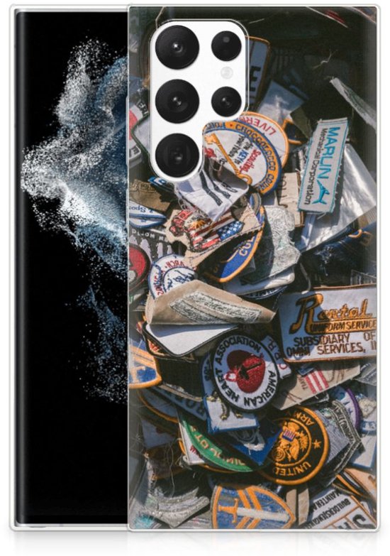 Samsung Galaxy S22 Ultra Siliconen Hoesje met foto Badges
