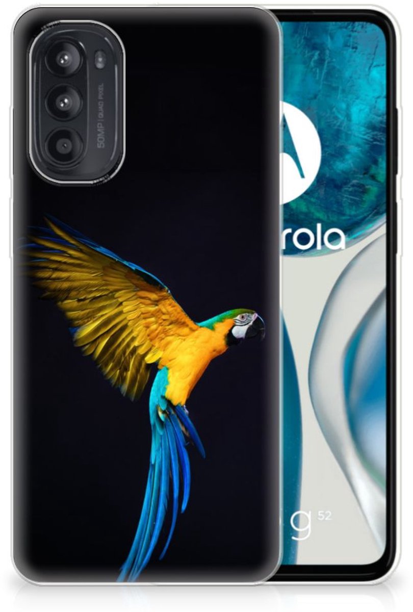 Motorola Moto G52/G82 TPU Hoesje Papegaai