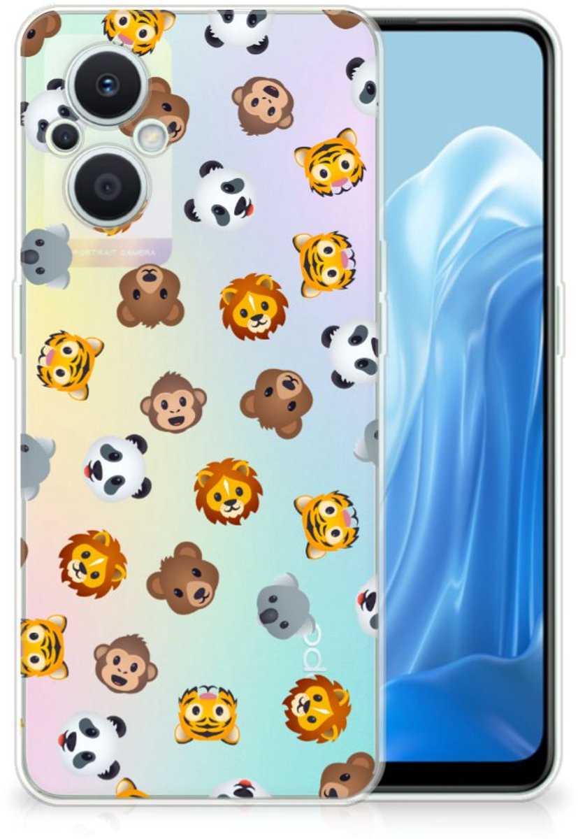 TPU bumper voor OPPO Reno8 Lite Dieren Emojis