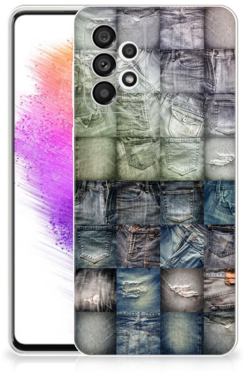 Silicone Back Cover Samsung Galaxy A73 5G Spijkerbroeken